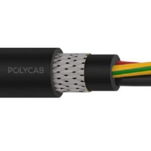 Polycab 2.5 Sqmm, 3 Core, Copper Class 5/Flexible, PVC Type A, Braided Cable - Black - I-2.5PX3CBRDUNARMD