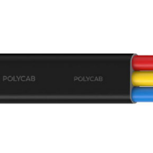 Polycab 2.5 Sqmm, 3 Core, Copper Class 5/Flexible, PVC Type D, Submersible Cable - Black - I-2.5PX3CFLAT